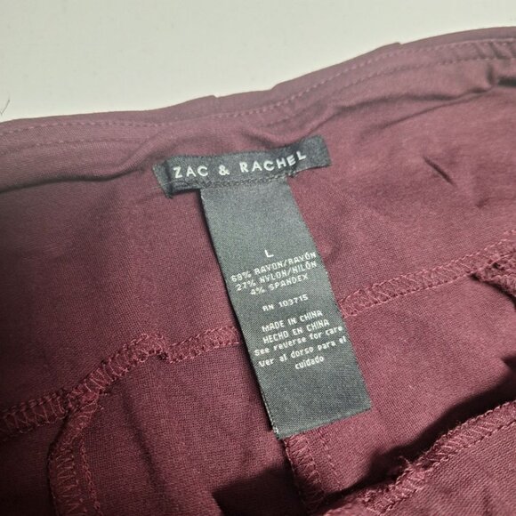 Zac & Rachel Legging Cropped Short Pants Red Wine No packets Womens Large - Picture 4 of 6